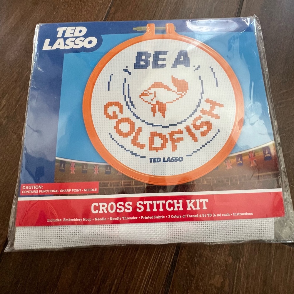 Ted Lasso Cross Stitch Kit 'Be a Goldfish' Sealed